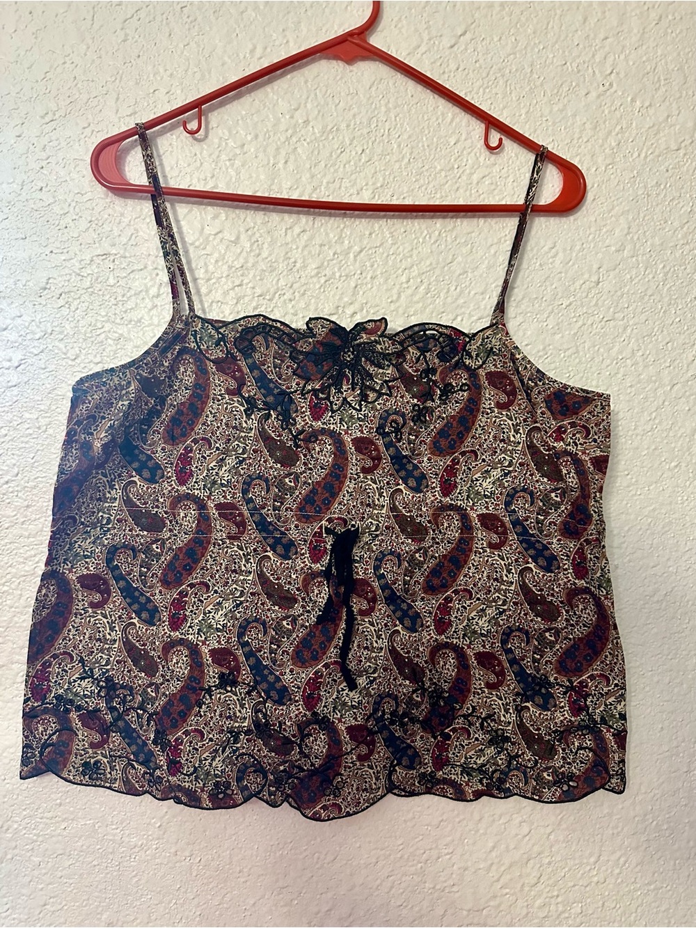 5/48 Brown Multi Paisley Lace-Trim Camisole